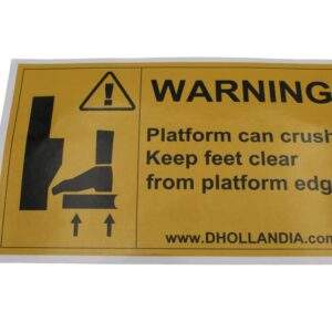 Dhollandia Sticker WARNING foot EF0545