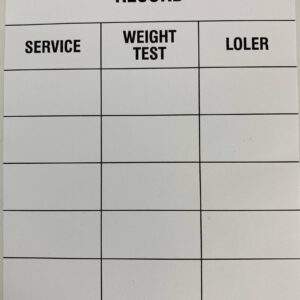 Maintenance inspection record decal MIRLABEL