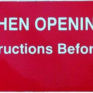 Ratcliff Palfinger Platform Opening Sticker 4831-307-8