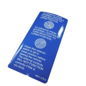 Ratcliff Palfinger Controls Label 4831-416-3