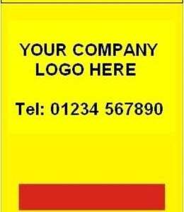 Tail Lift Flags with your own Logo & Telephone No. Prices from 2.16 each