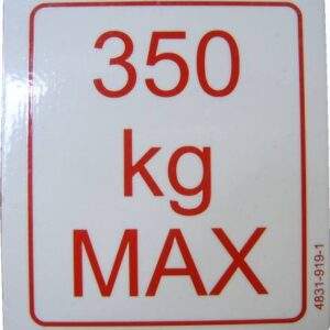 Ratcliff Palfinger 350kg SWL Label 4831-919-1